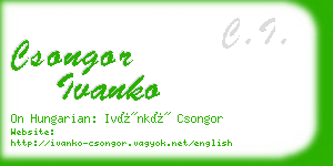 csongor ivanko business card